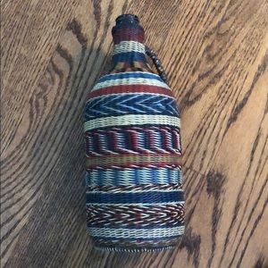 Vintage hand woven bottle!